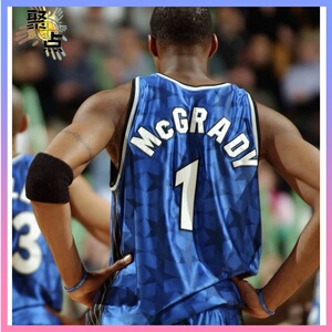 mn 麦迪 魔术1号 蓝暗星复古 au 球员版 丝光棉 刺绣球衣