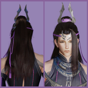 动漫cosplay假发套cos剑网三五毒成男鹤梦校服毒哥马尾黑定制假毛