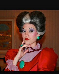 帝都动漫cosplay假发套cos仙度瑞拉后妈巫婆挑染盘发髻定制假毛