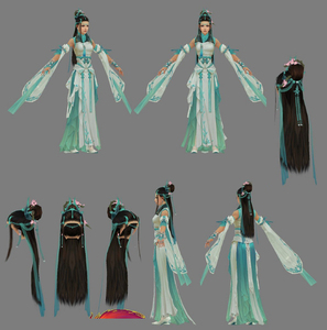 cosplay假发 cos假毛 剑网三 长歌 琴娘 琴姐 入门套 定做假毛