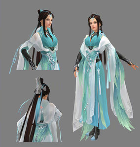 cosplay假毛 cos 剑网三 驰冥 长歌 成女 琴姐琴娘 定做假发