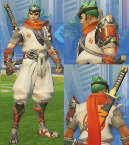 cosplay假发 cos假毛 守望先锋 岛田源氏 青年 冲天 定做假毛