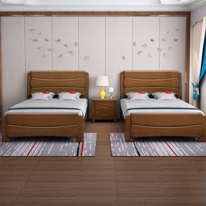 儿童实木床1.2米单人床1.35宽小户型家用1.8卧室家具组合套装1.5m