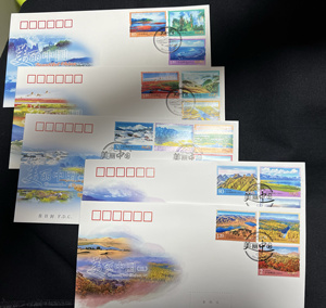 R32普32美丽中国一、二、三组普通邮票总公司首日封5枚