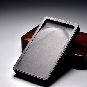 国家非遗歙砚老坑罗纹古代凿痕砚台名师子坚作品经典长方素雅砚台