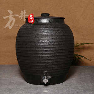自助茶水紫砂水缸粗陶带龙头陶瓷储水罐 茶缸陶瓷自产自销包邮