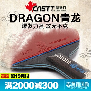 CnsTT凯斯汀青龙乒乓球拍级高级进攻型单拍手工底板胶皮套装
