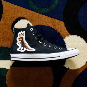 converse x basquiat匡威帆布鞋联名款高帮皇冠小恐龙男女休闲鞋
