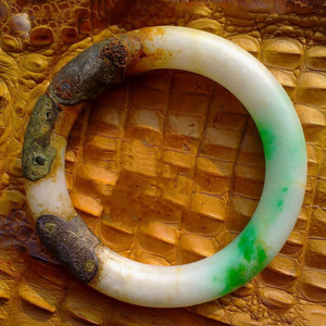 残芳老玉古玉器明清缅甸a货老坑天然翡翠正阳绿翠镯神手镯子投资