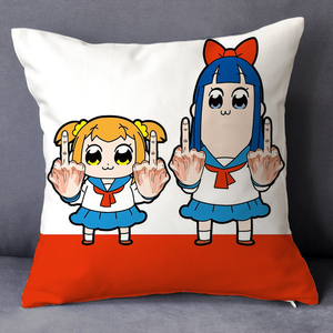 pop team epic周边pop子和pipi美的日常抱枕粤语表情中指pptp枕头