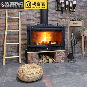 壁炉真火家用木柴燃木取暖器农村民宿别墅铸铁嵌入烧木柴火炉客厅