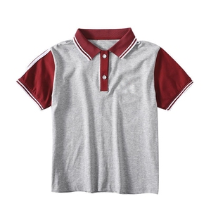 幼儿园园服夏款灰色拼酒红短袖T恤小学生校服班服儿童运动套装