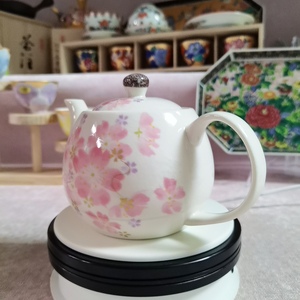 包邮现货日本进口美浓烧和蓝花语繁花樱陶瓷茶壶茶杯汤吞杯子
