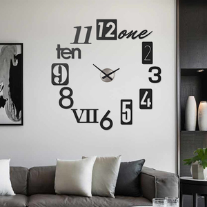 Umbra数字DIY客厅挂钟现代简约大气壁挂装饰创意家用钟表个性时钟