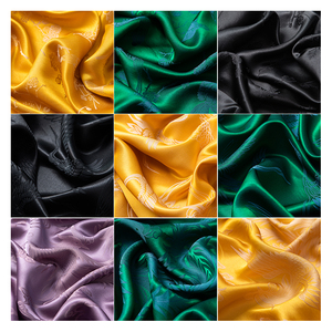 交织重缎提花真丝面料30姆米复古旗袍衬衫服装桑蚕丝绸布料零头布