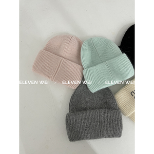 【ELEVEN WEI】 9.22新品/ 阿miu~ 糖果色水钻字母毛线帽女
