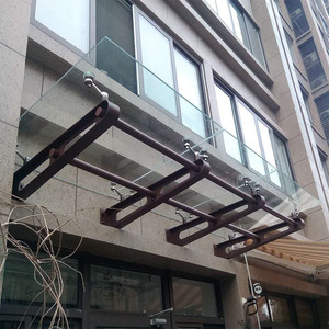 定制夹胶玻璃雨棚别墅车棚钢结构阳光房封阳台棚庭院天井露台棚