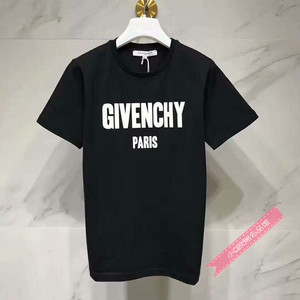 givenchy纪梵希2018春夏新款破洞字母破坏os男女同款短袖t恤