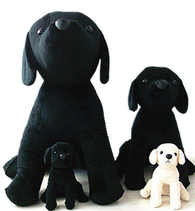 日本仿真黑色毛绒小狗公仔儿童宝宝小孩子玩具黑狗玩偶摆件狗抱枕