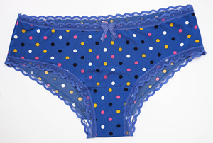 蓝色圆点内裤女冰丝牛奶丝c67款
