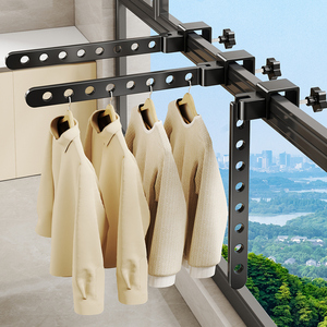 飘窗晾衣架阳台空间利用神器室内家用床边放衣服可折叠护栏晾衣杆