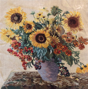 上海绒绣全羊毛手工刺绣嘉秀工艺品花卉绣片挂画