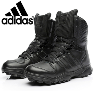 正品冬季adidas阿迪达斯gsg9.2防水战术靴男陆战鞋真皮高筒作战靴