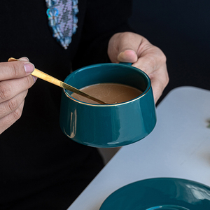 创意美式咖啡杯带碟勺套装 欧式情侣杯水杯子简约陶瓷马克杯定制
