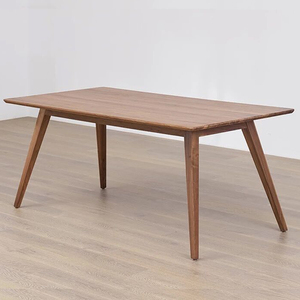 北欧简约实木餐桌北美黑胡桃木书桌原木大板长方桌家用小户型饭桌