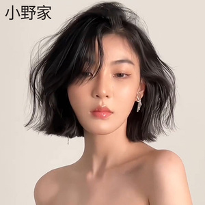 假发女短发波波头木马卷中分八字刘海短卷发隐形自然真人发全头套