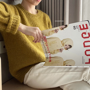 康宝莱纱线慵懒重工拉毛松软马海毛羊毛毛衣0372