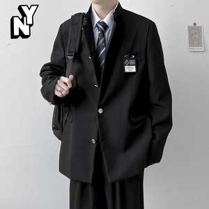 ny西装外套男士春秋季日系潮流学院风休闲dk制服上衣宽松痞帅西服