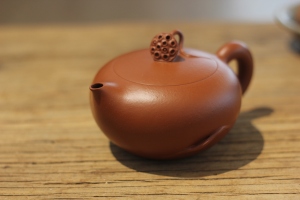 吴义永一品清莲壶 朱泥潮州手拉壶 全手工紫砂壶 谢华徒弟花货