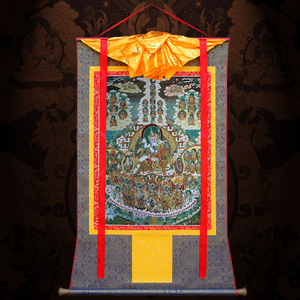 宁玛巴大圆满皈依境唐卡刺绣西藏式莲师挂画手绘佛堂供奉装饰客厅