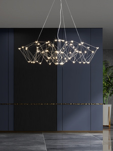 设计师灯具现代网红别墅创意餐厅萤火虫满天星光立方艺术客厅吊灯