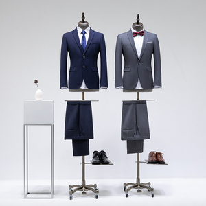 高档万向轮男装店西服男模特道具半身人台橱窗陈列模特展示架全身
