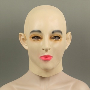 乳胶人脸面具乳胶皮变帅男头套易容光头逼真模仿表演成人拍照面t