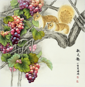 书画家协会理事欧阳国德工笔花鸟国画真迹作品已装裱字画装饰收藏