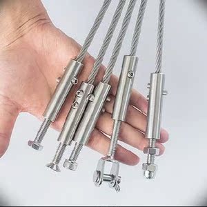 钢绞线调节器自锁吊线护套接单钢绳加厚楼梯卡拉钢丝绳连接头锁头