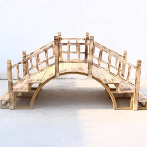 木婚庆道具茶楼拱桥实木宫廷店面立式婚礼商场木桥装饰场景舞台.