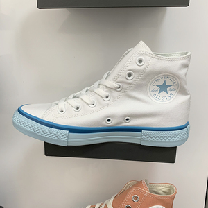 联名 尔匡威莱斯all star女鞋奶白蓝冰淇淋高帮休闲帆布鞋568805
