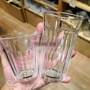 muji无印良品钠钙玻璃杯平底杯茶杯酒杯透明玻璃杯