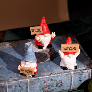 跨境圣诞节礼物小矮人小精灵工艺品白胡子老人装饰品可爱树脂摆件