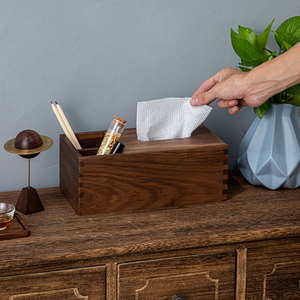 纸盒新中式胡桃木实木轻晓芈奢风抽巾纸客厅家用餐桌茶几木盒质抽