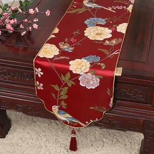 新中式现代简约古典桌旗床旗巾中国风茶台布鞋柜斗柜盖布长条桌布