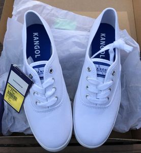 kangol出口小白鞋春季新款厚底帆布鞋秀晶同款百搭低帮女鞋单鞋