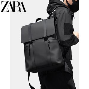 ZARA潮牌大容量双肩包时尚休闲男包旅行学生皮质书包通勤电脑背包