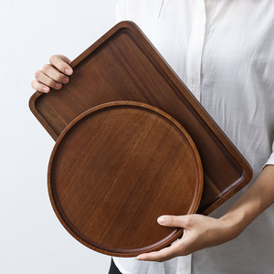 日式杯子茶盘家用创意实木长方形托盘咖啡相思木质餐具下午点心盘