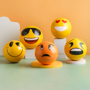 不锈钢表情圆球彩色装饰球居家商场空心球吊挂球摆件婚庆酒店摆件