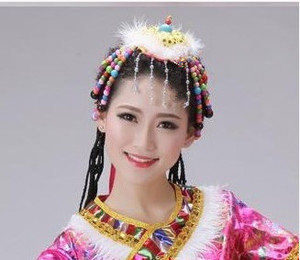 特价爆款藏族舞蹈演出服装头饰少数民族头饰女藏服头饰古装小辫子